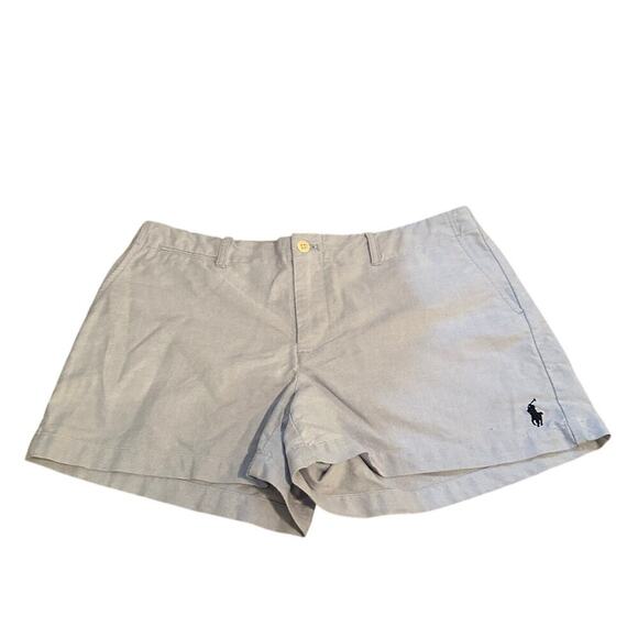 Polo Ralph Lauren Pants - Polo Ralph Lauren Chino Shorts Embroidered Pony Logo Light Blue & White Size 8